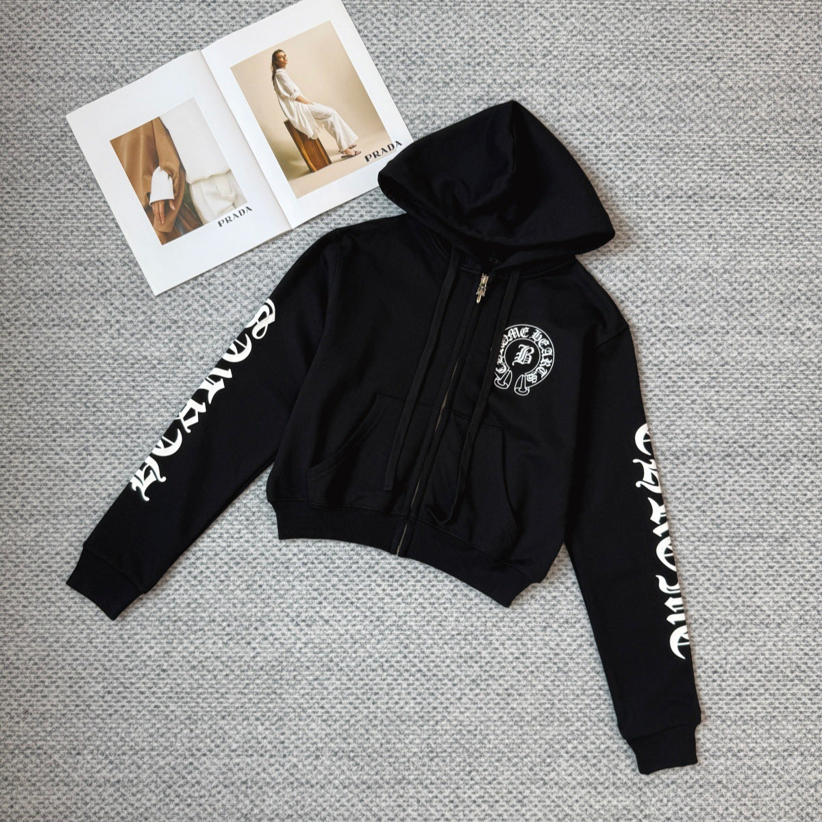 Chrome Hearts embroidered horseshoe print hoodie