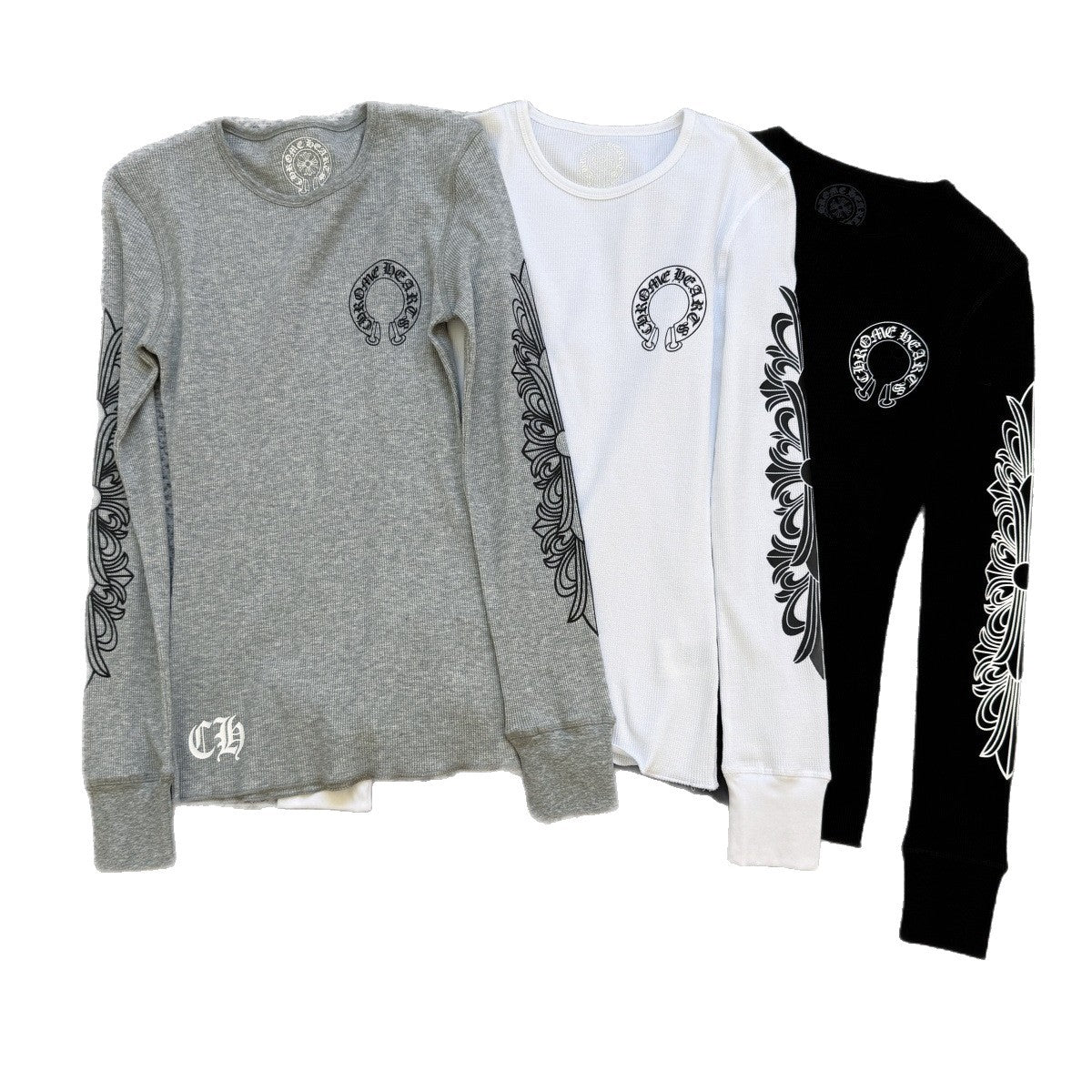 Chrome Hearts waffle horseshoe print long-sleeved T-shirt