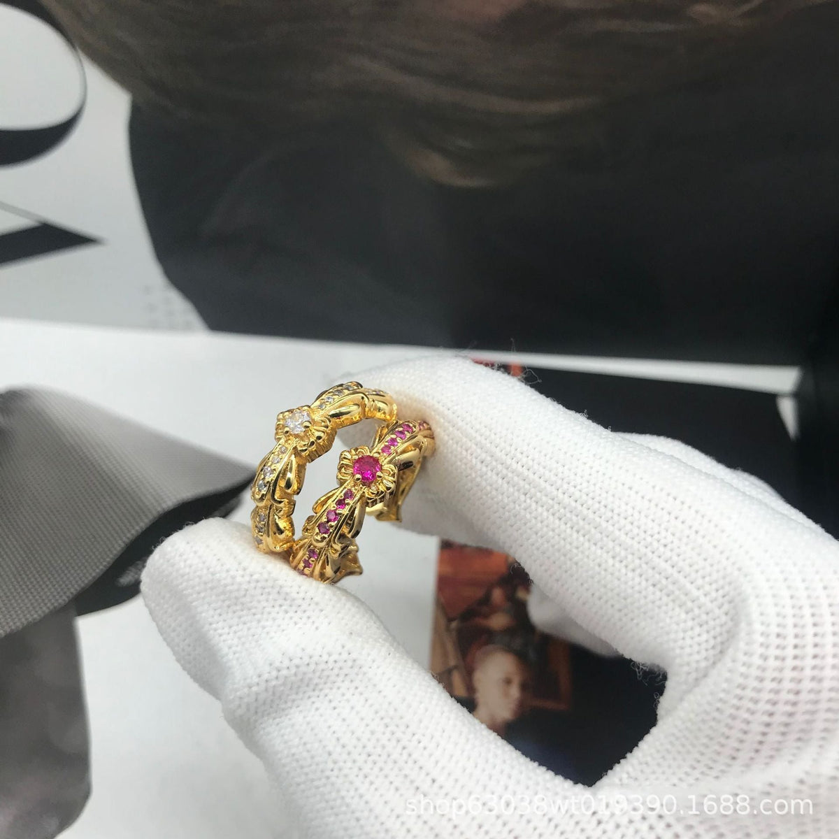 chrome hearts diamond retro narrow ring