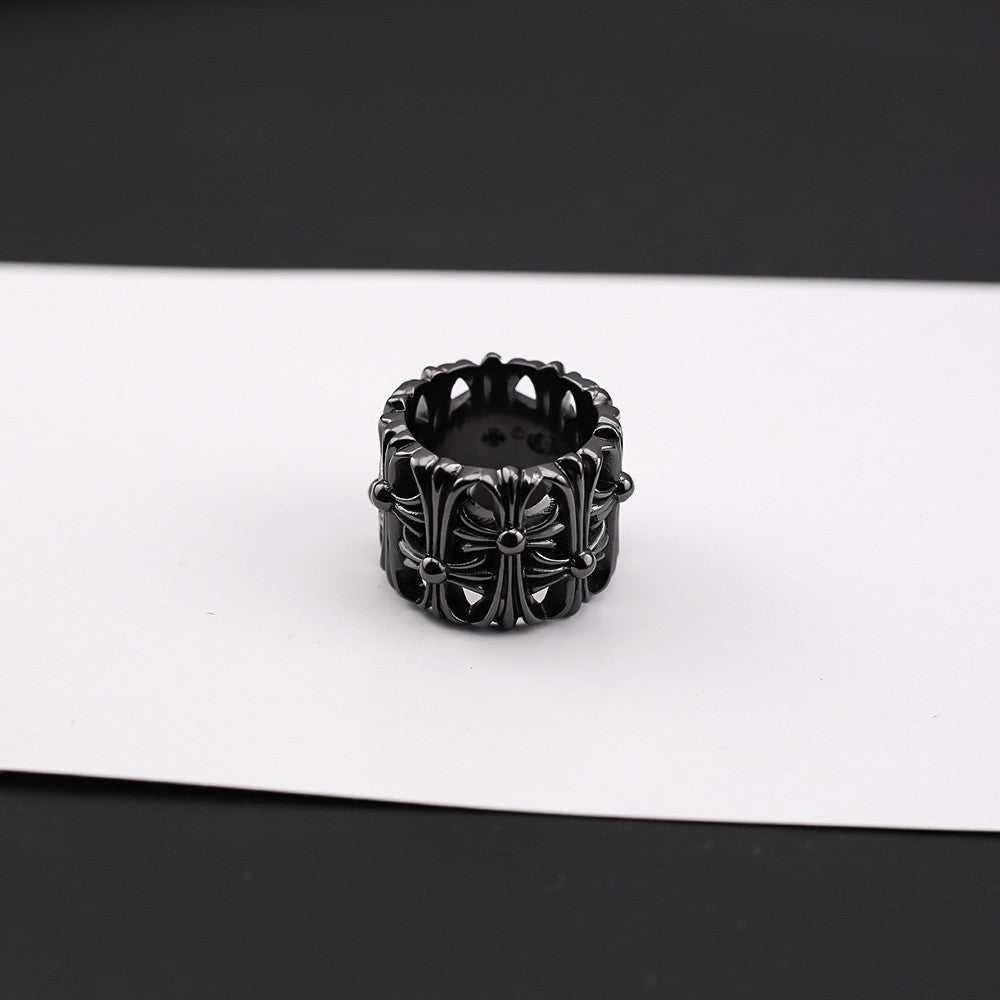 chrome hearts black cross tomb ring