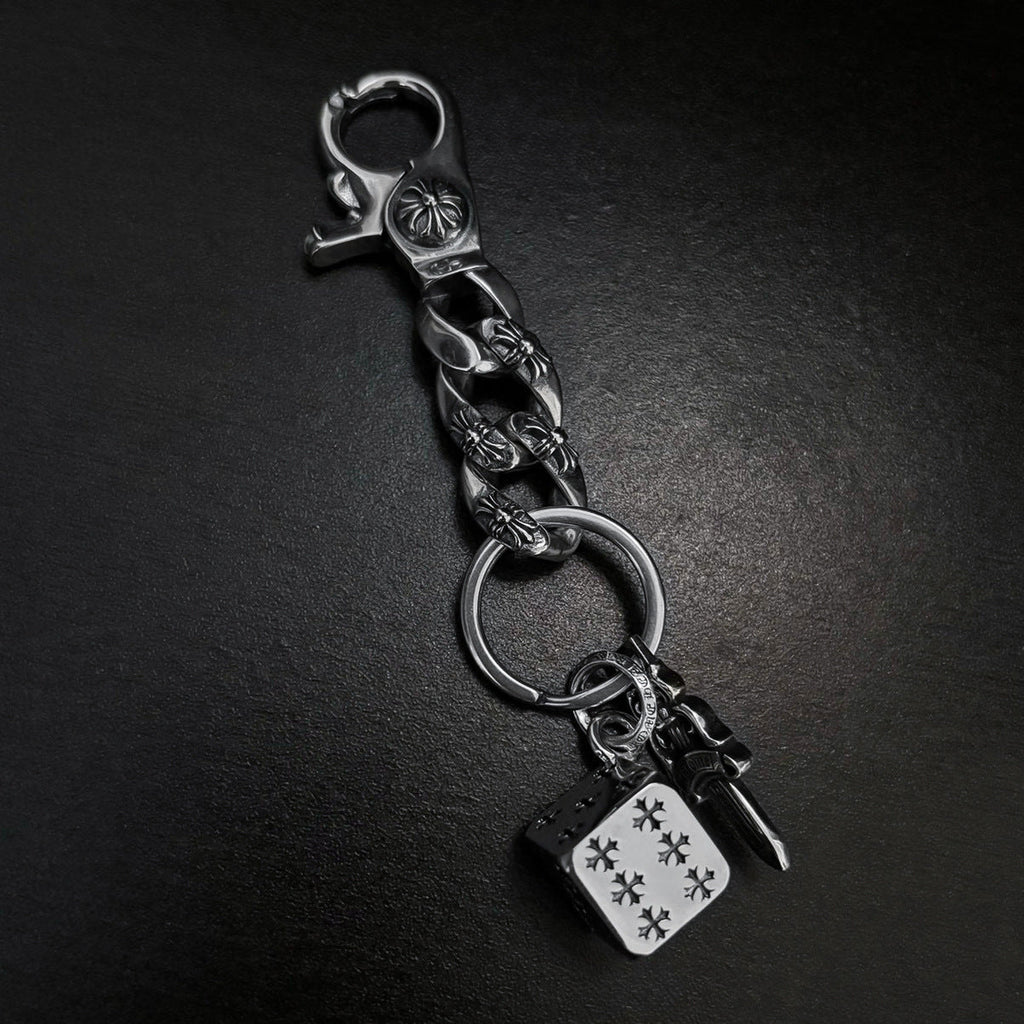 chrome hearts sword dice keychain