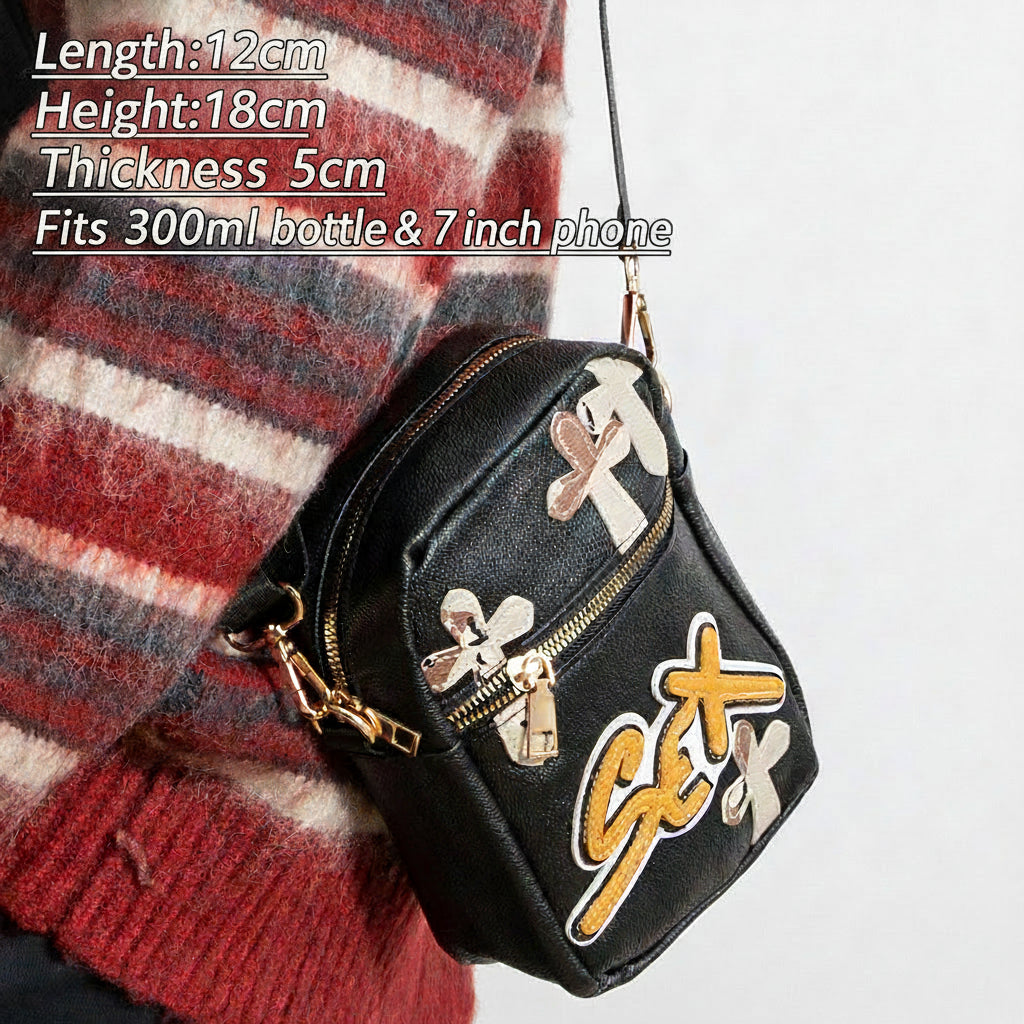 Chrome Hearts camouflage cross sports PU leather shoulder bag