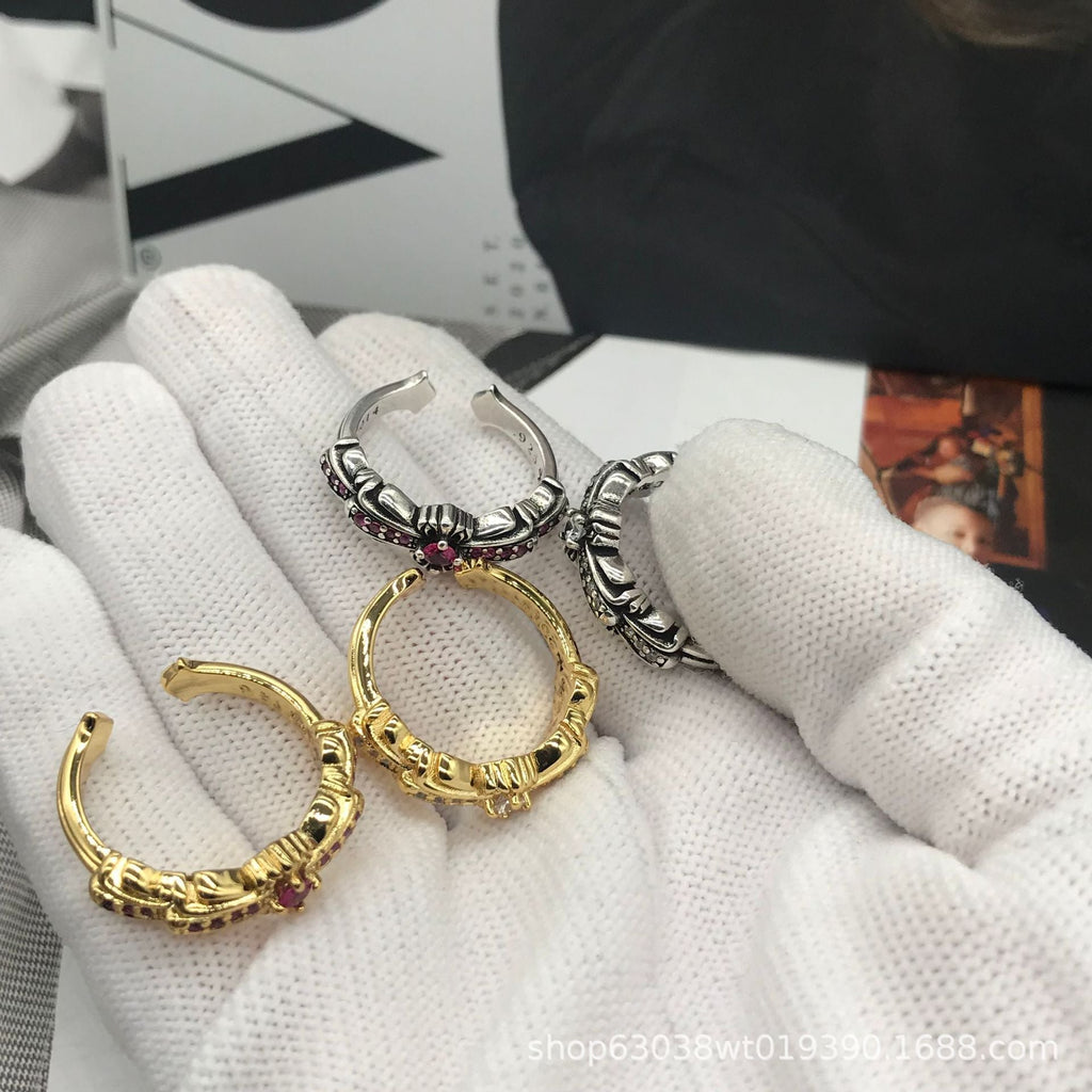 chrome hearts diamond retro narrow ring
