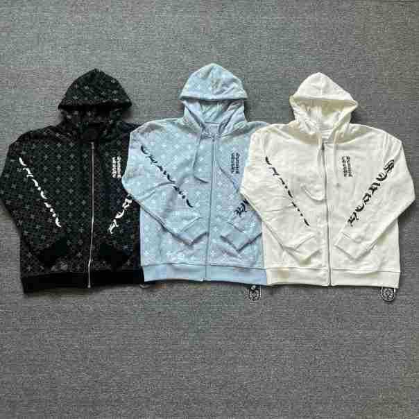 chrome hearts hoodie cardigan cotton pure