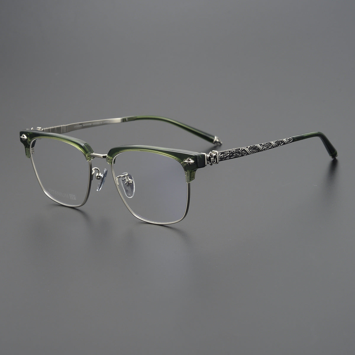 chrome hearts titanium steel ultra-light cloud half-frame glasses