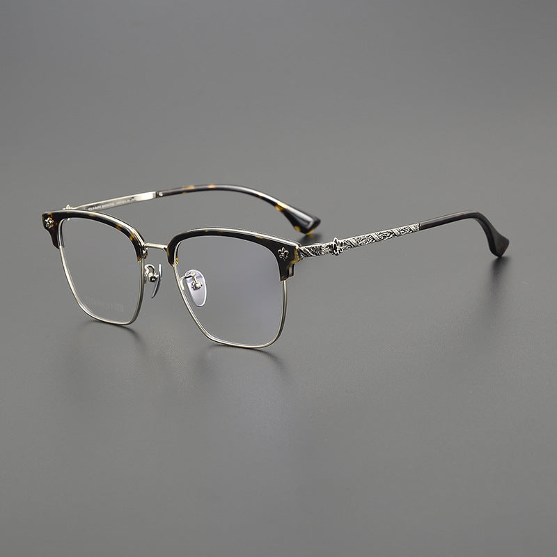 chrome hearts stylish carved ultra-light titanium glasses