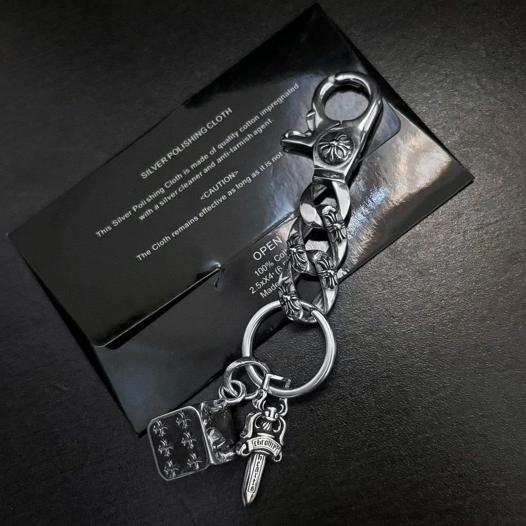 chrome hearts sword dice keychain