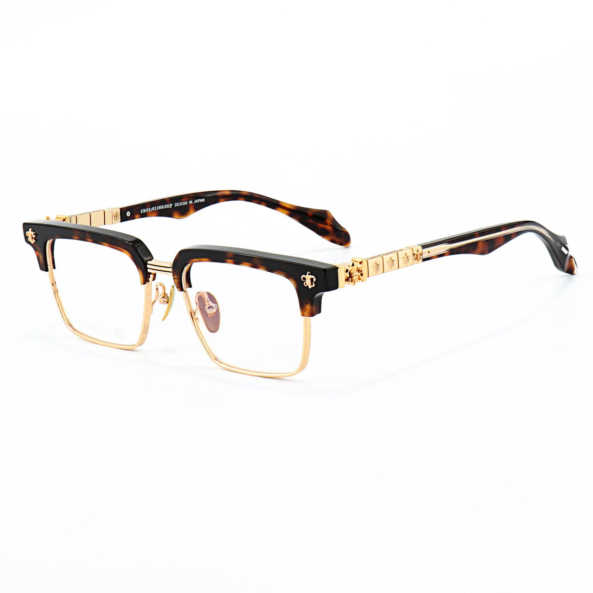 Chrome Hearts half-rimmed accordion temple glasses