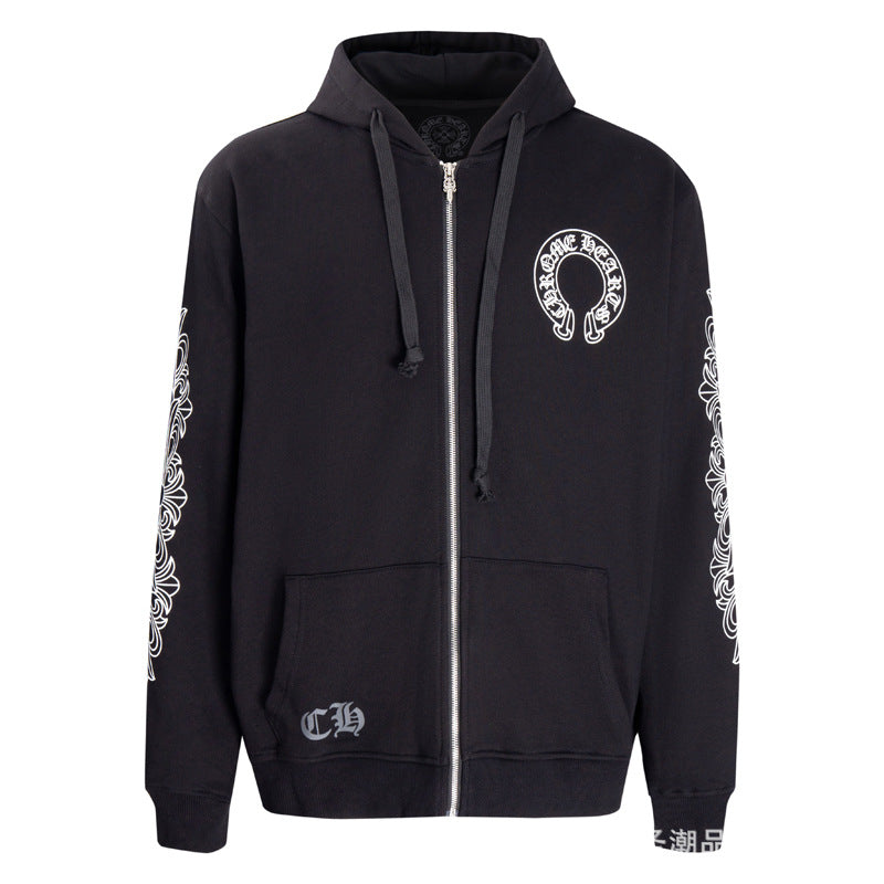 chrome hearts hoodie cardigan cotton pure