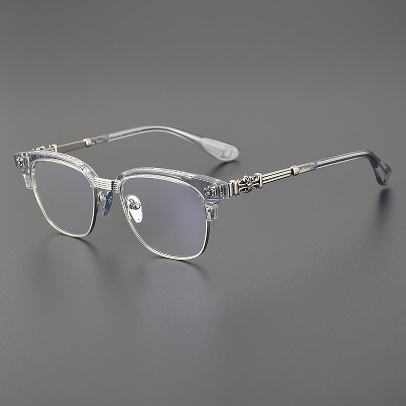 chrome hearts retro half-frame glasses frames