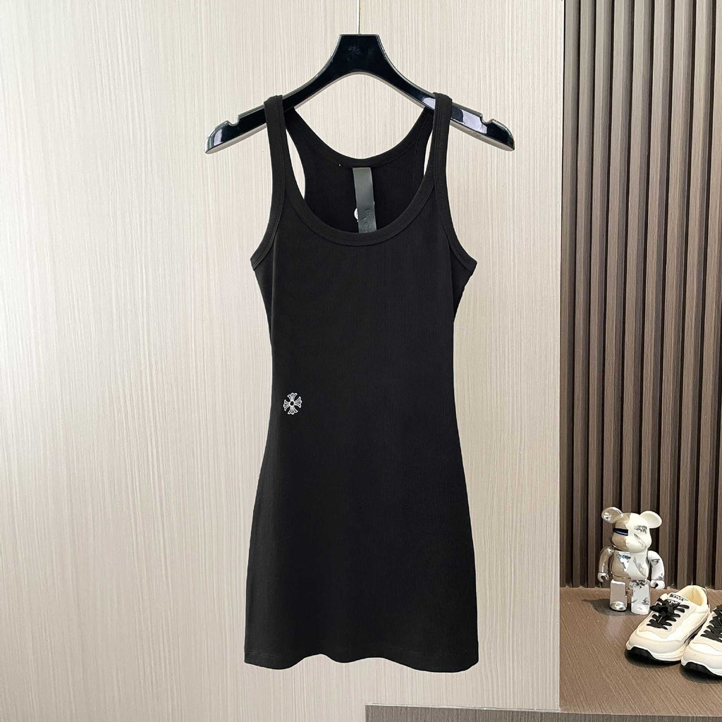 Chrome Hearts cross embroidered threaded camisole