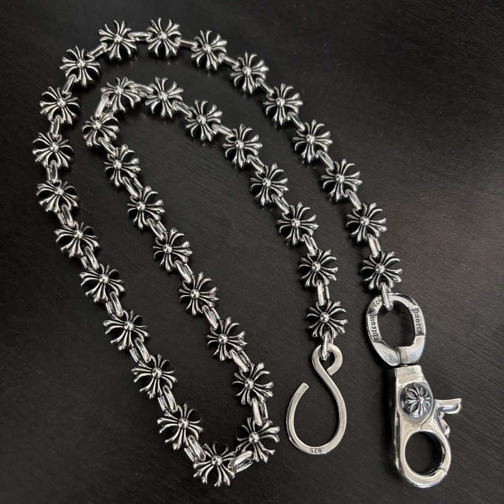Chrome Hearts cross-stitch chain pants chain bag pendant