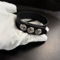 Chrome Hearts Cross-shaped anchor hexagram leather bracelet