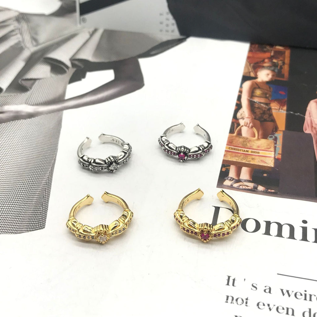 chrome hearts diamond retro narrow ring