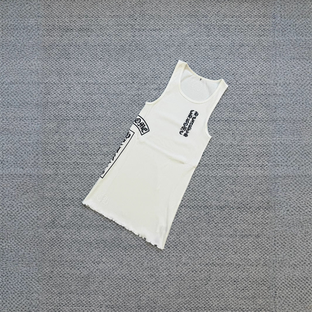 Chrome Hearts Sanskrit letters slim hottie style vest skirt