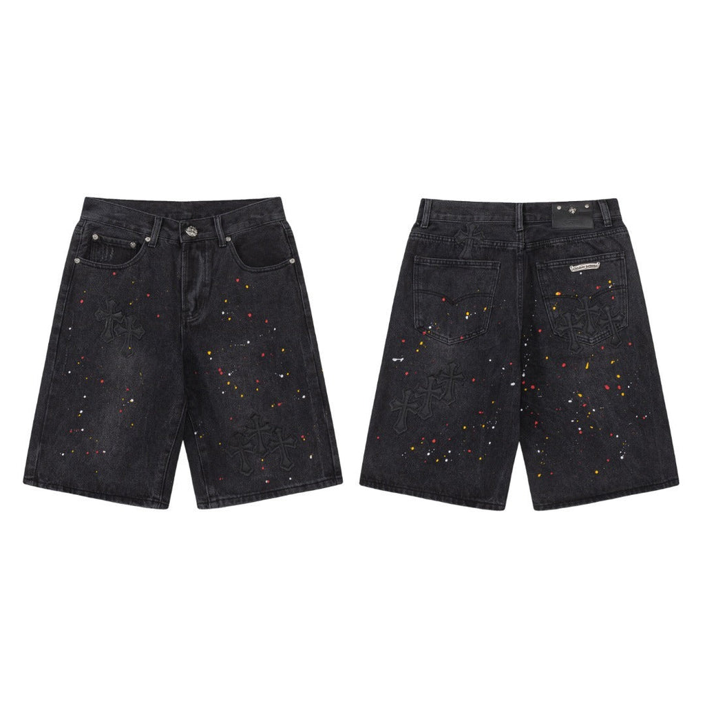 Chrome Hearts casual versatile distressed jeans