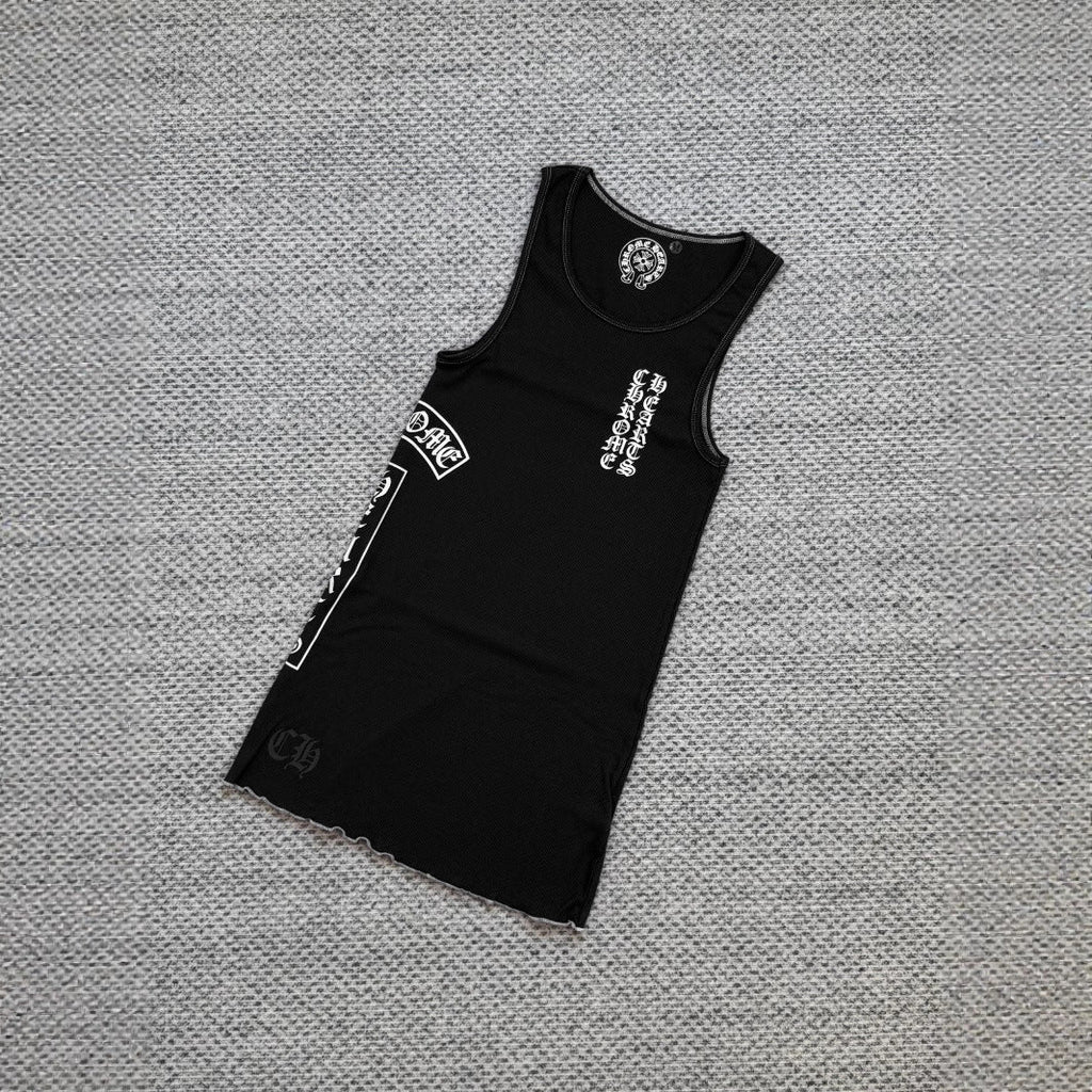 Chrome Hearts Sanskrit letters slim hottie style vest skirt