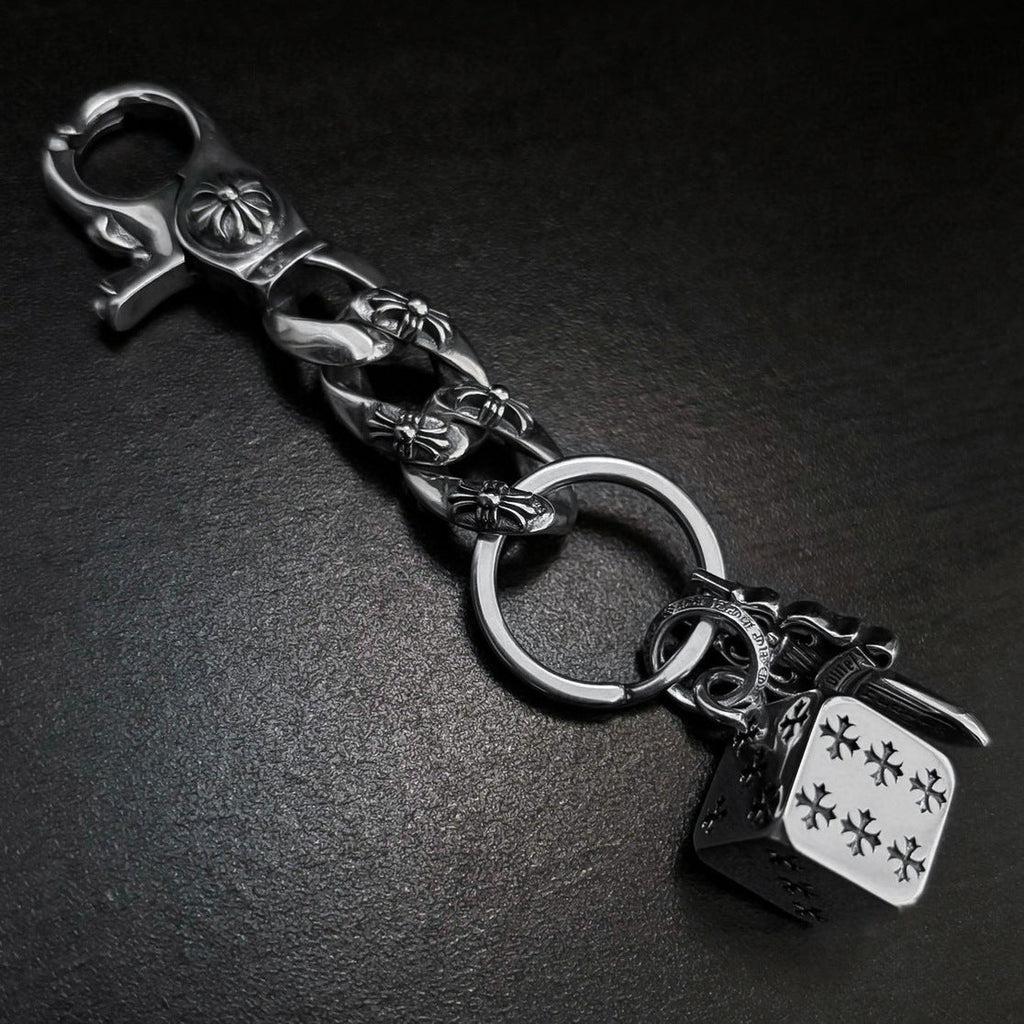 chrome hearts sword dice keychain