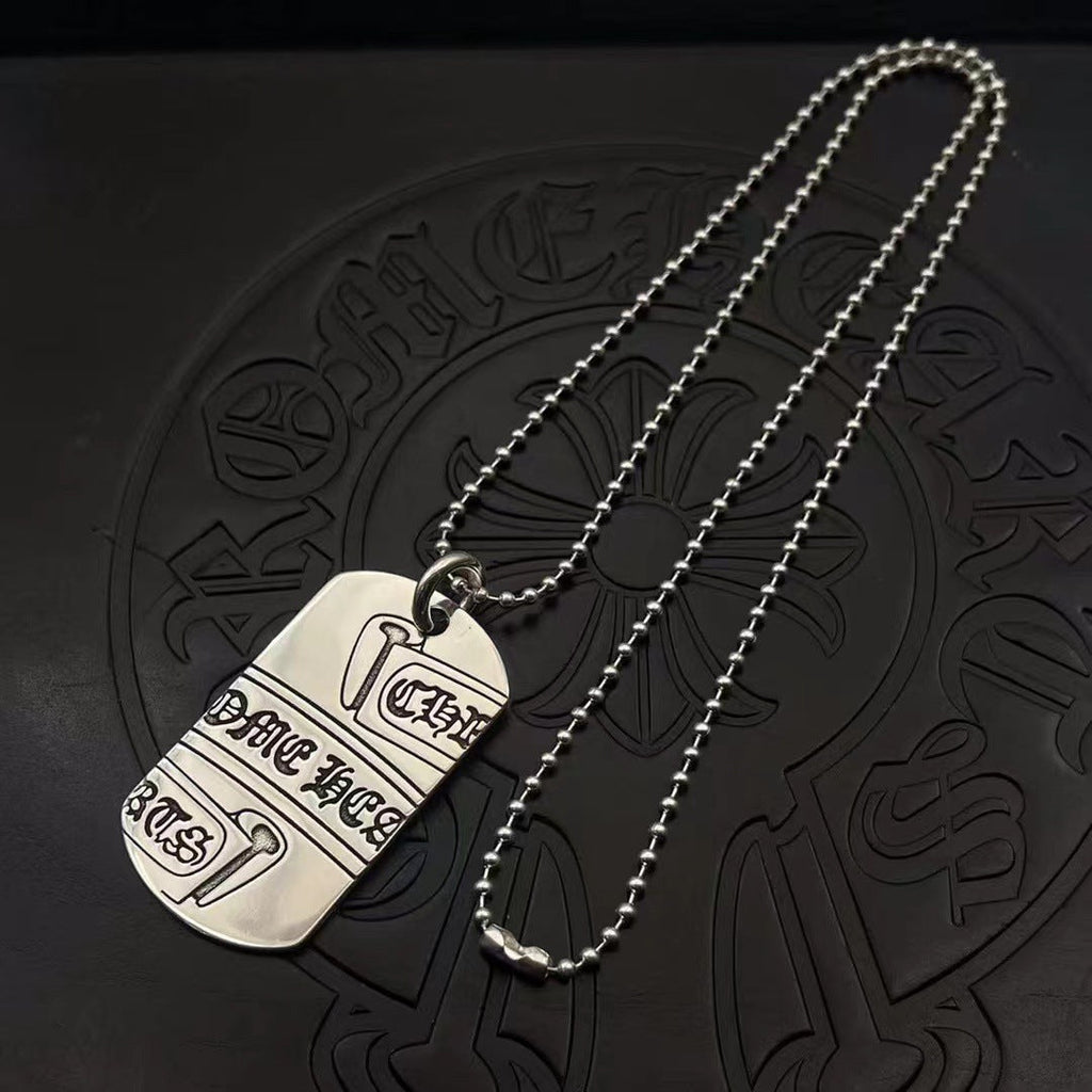 Chrome Hearts Large Scroll Dog Tag