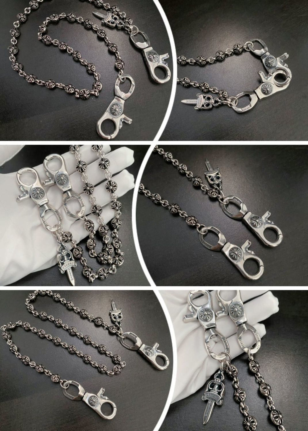 Chrome Hearts double lobster buckle versatile pants chain