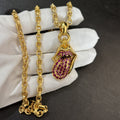 Chrome Hearts Golden Diamond Tongue Pendant
