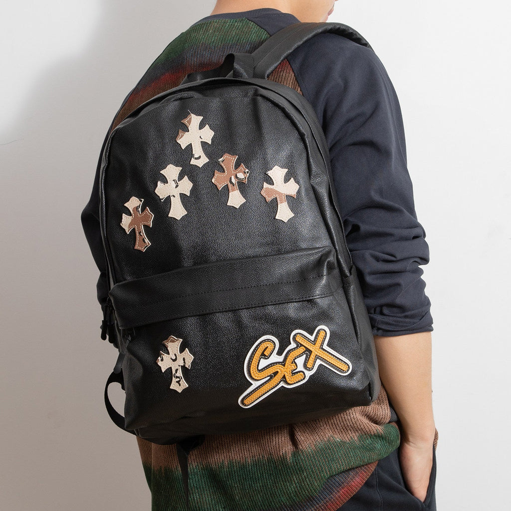 Chrome Hearts Cross Large Capacity PU Leather Backpack