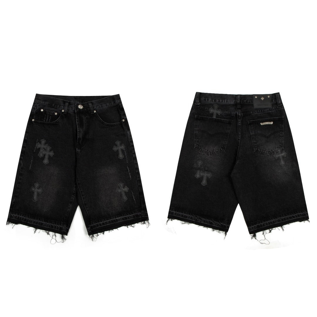 Chrome Hearts casual versatile distressed jeans
