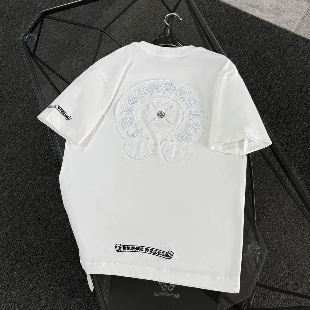 Chrome Hearts heavy-duty cross-stitch embroidery T-shirt