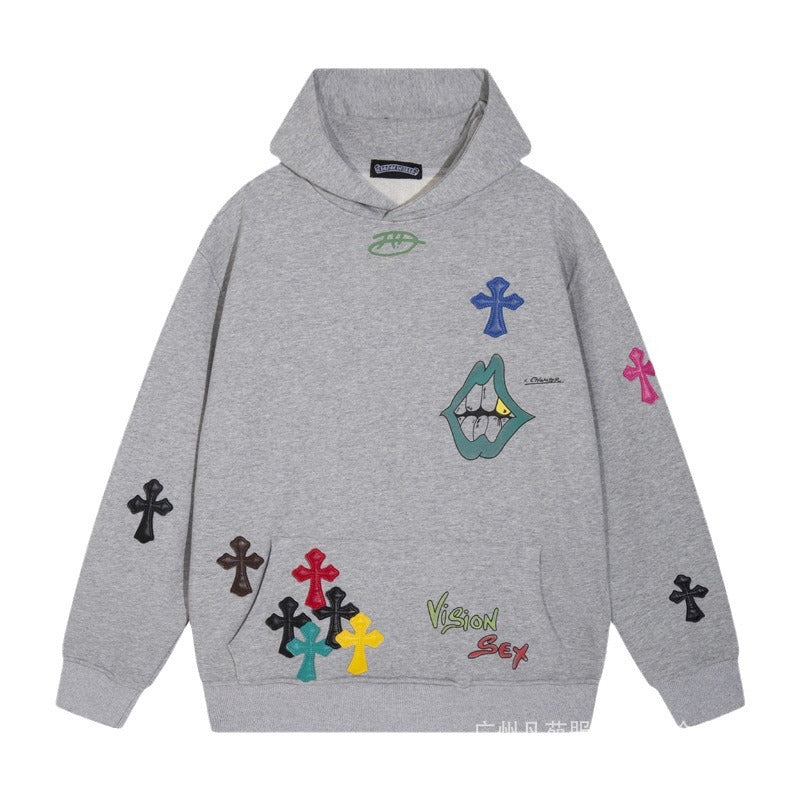 Chrome Hearts colorful cross graffiti hooded sweatshirt
