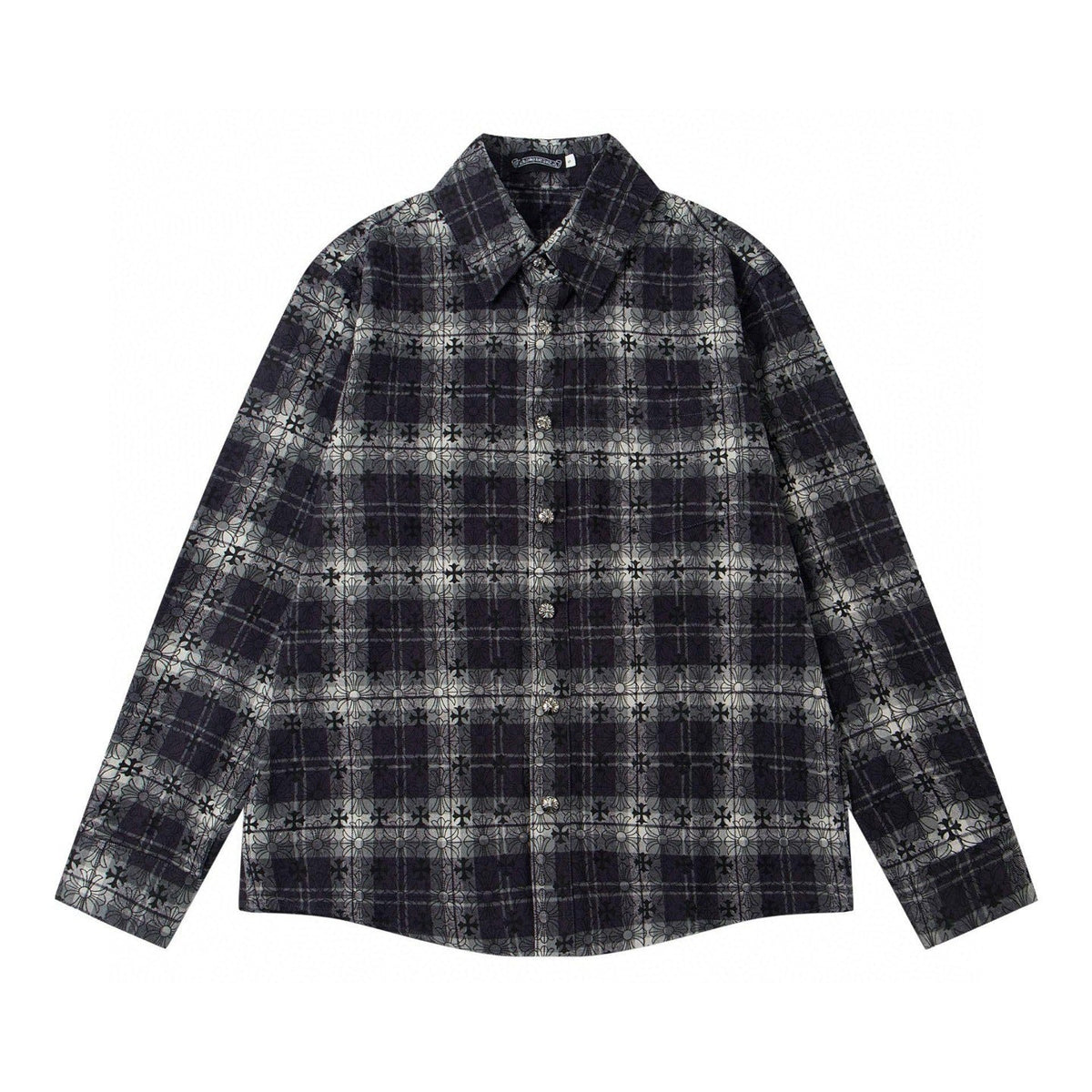 Chrome Hearts Paisley Cross Print Jacquard Long-Sleeved Shirt