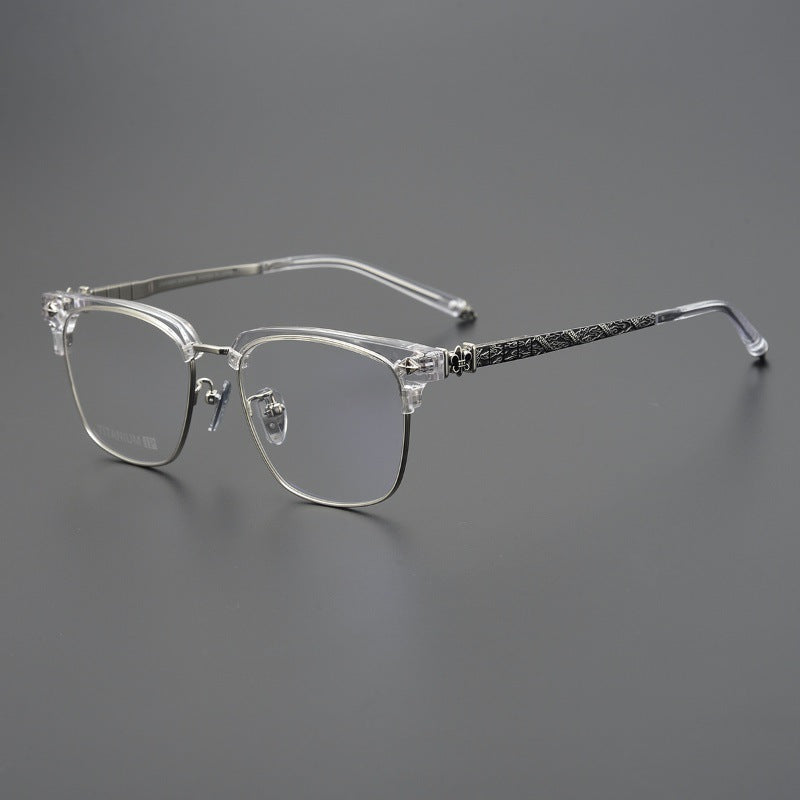 chrome hearts titanium steel ultra-light cloud half-frame glasses