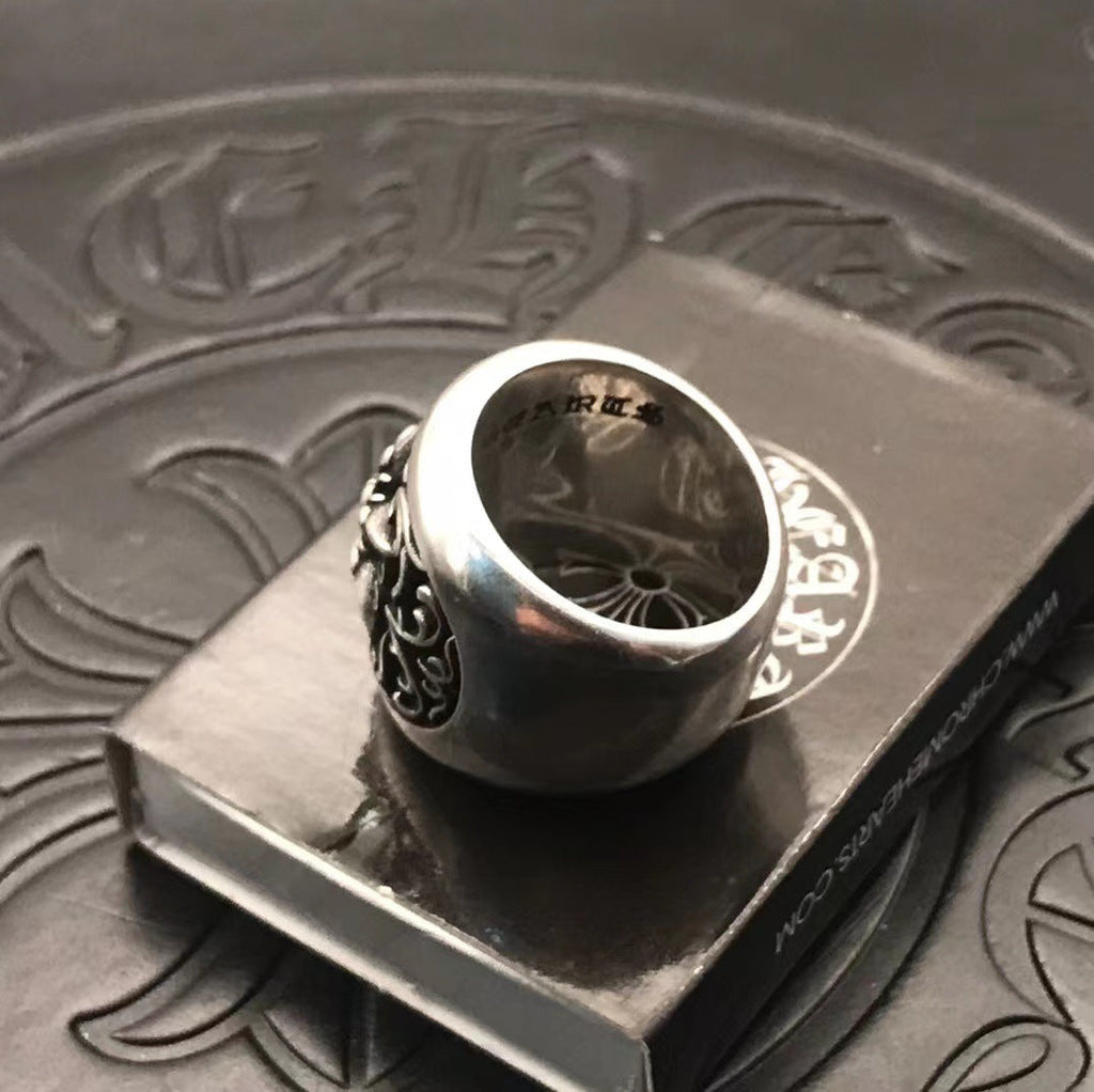 925 sterling silver chrome hearts vine hexagram rings