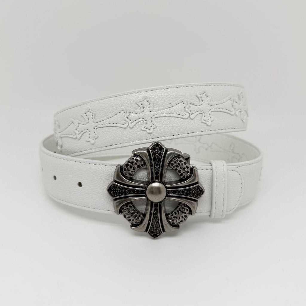 Chrome Hearts Cross-Motif Classic Leather Belt