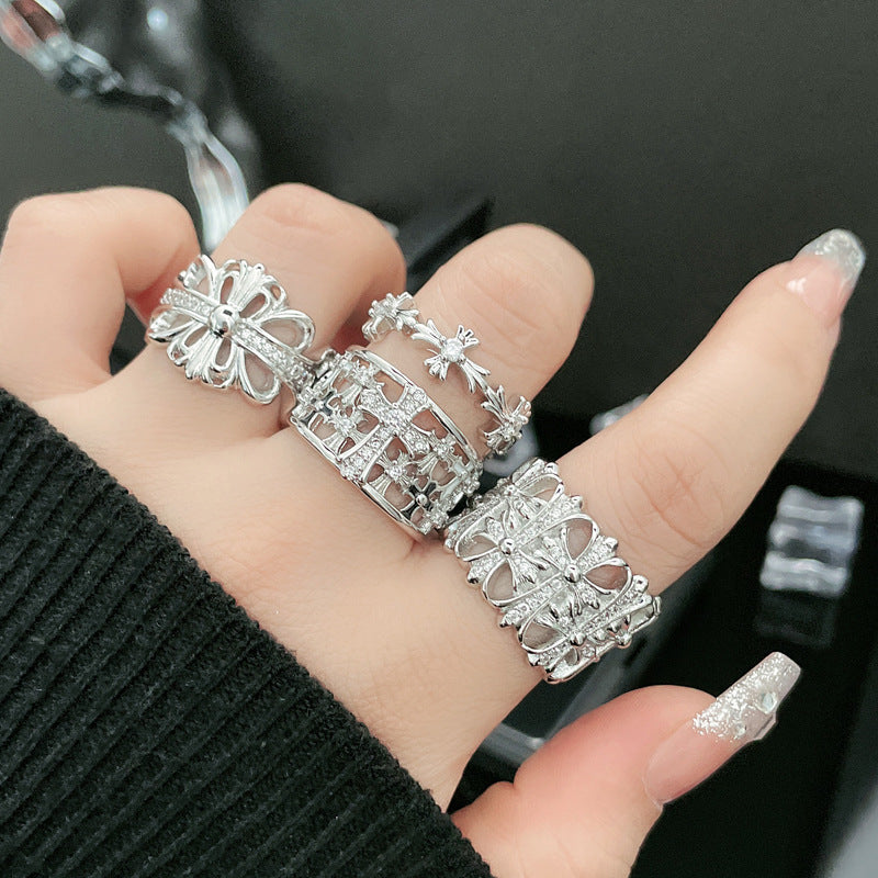 chrome hearts irregular cross adjustable ring