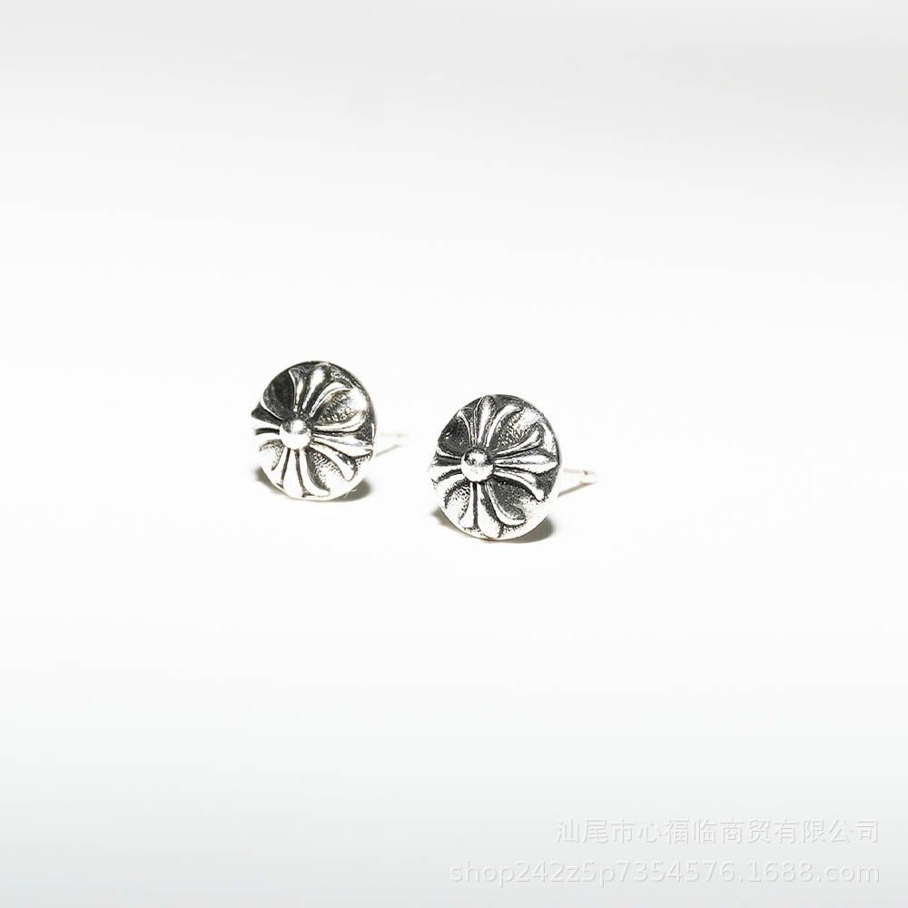Chrome Hearts cross flower cross earrings