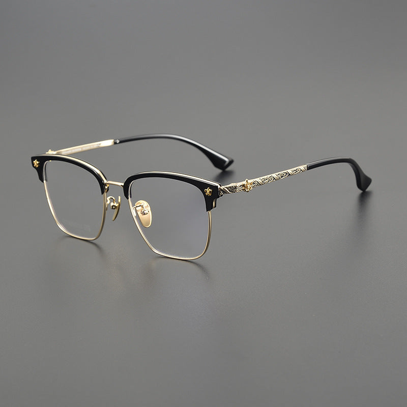 chrome hearts stylish carved ultra-light titanium glasses