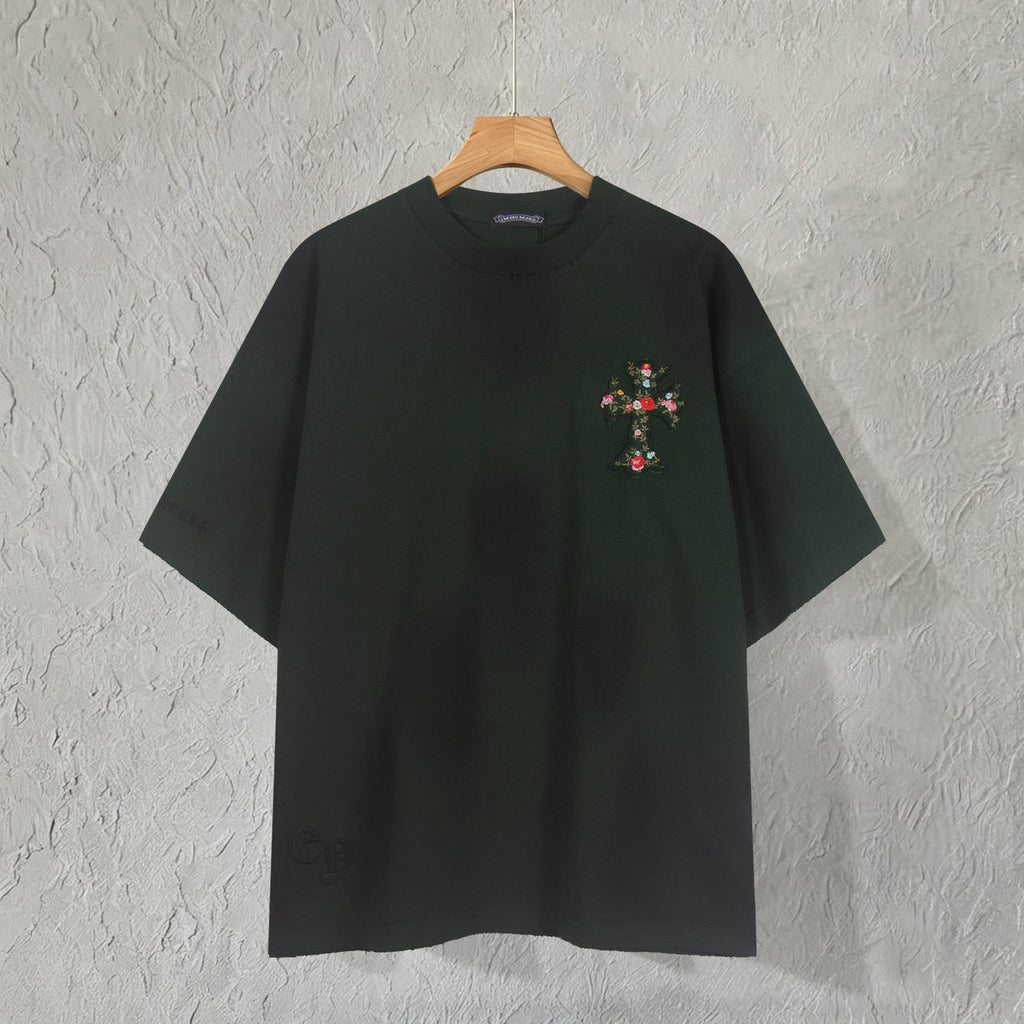 Chrome Hearts Flowers Filled with Crosses T-Shirt