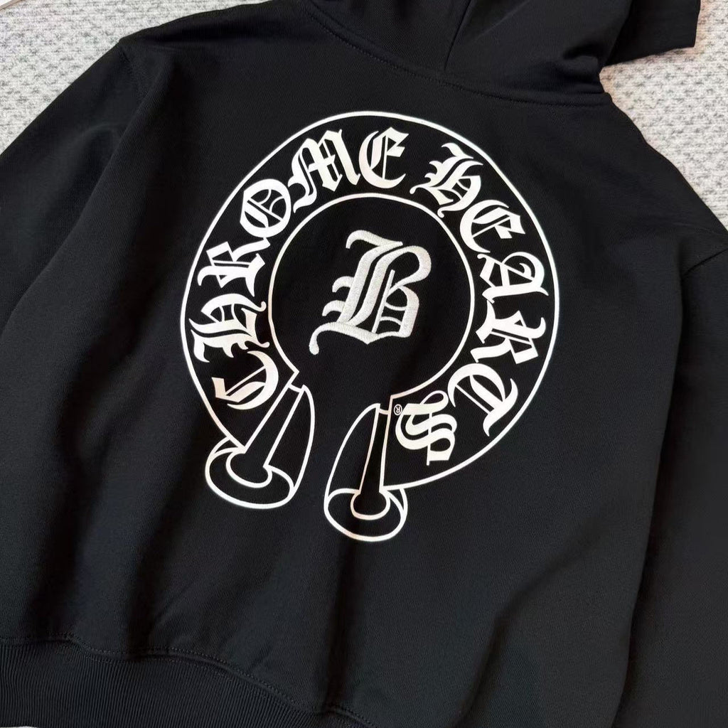 Chrome Hearts embroidered horseshoe print hoodie