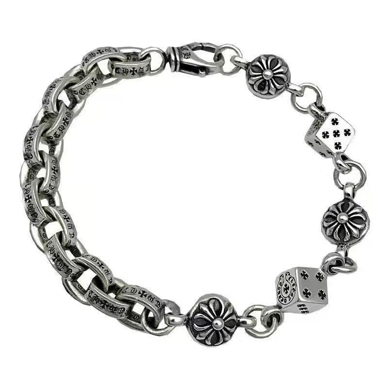 Vintage distressed chrome hearts bracelet