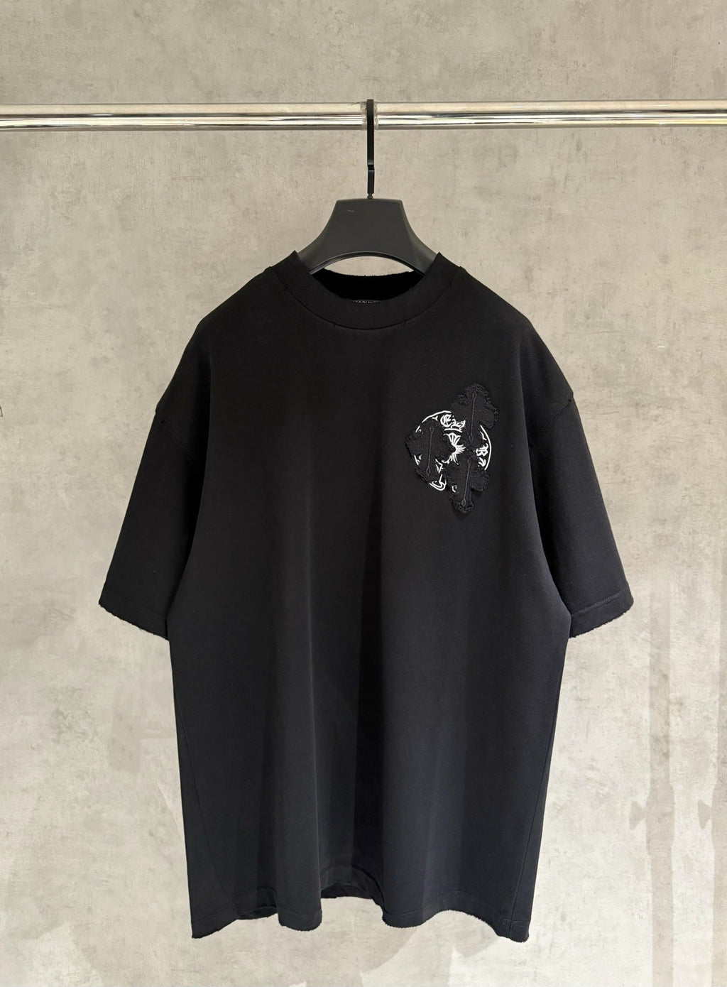 Chrome Hearts Embroidered Distressed Short-Sleeve T-Shirt