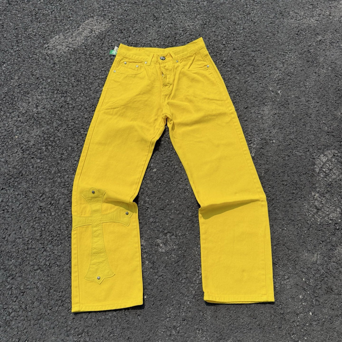 Chrome Hearts Cross Leather Jeans