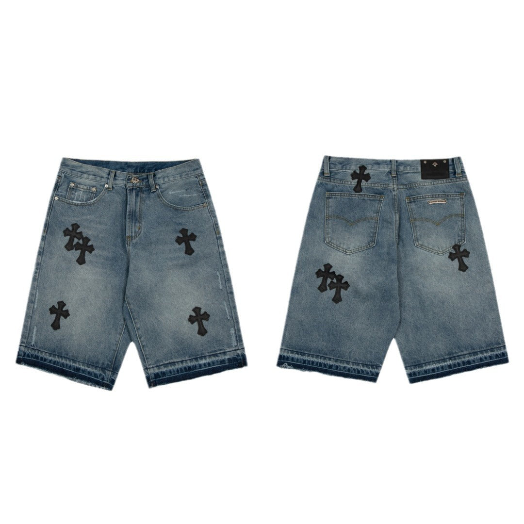 Chrome Hearts casual versatile distressed jeans