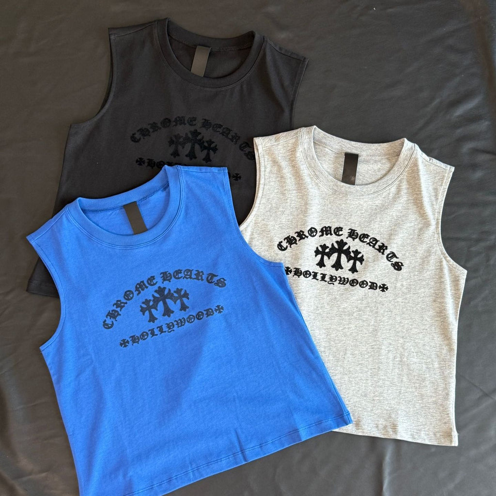 Chrome Hearts flocking print sleeveless vest top
