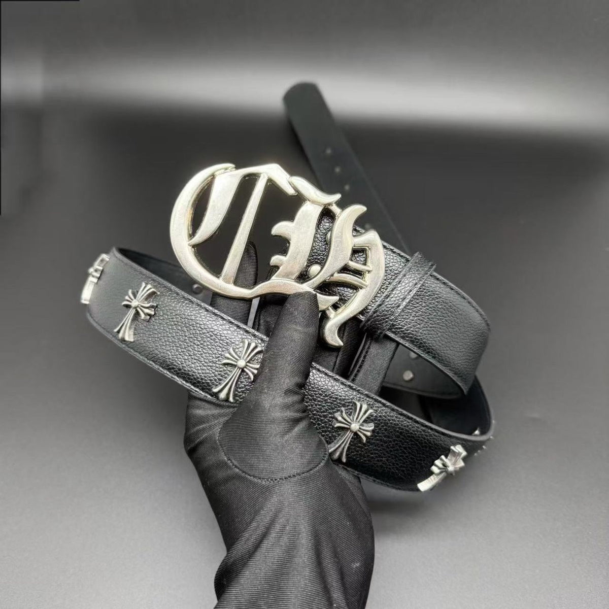 Chrome Hearts Cross Rivet Roller Buckle and Holy Sword Belt