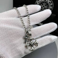 Chrome Hearts Double Cross Pearl Chain