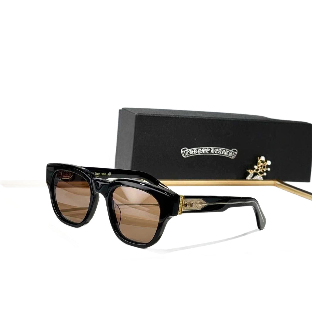 Chrome Hearts Round-Frame Sunglasses for Trendy Men
