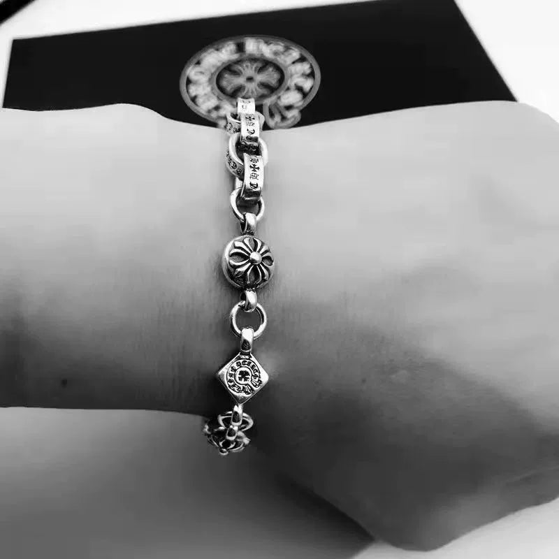 Vintage distressed chrome hearts bracelet