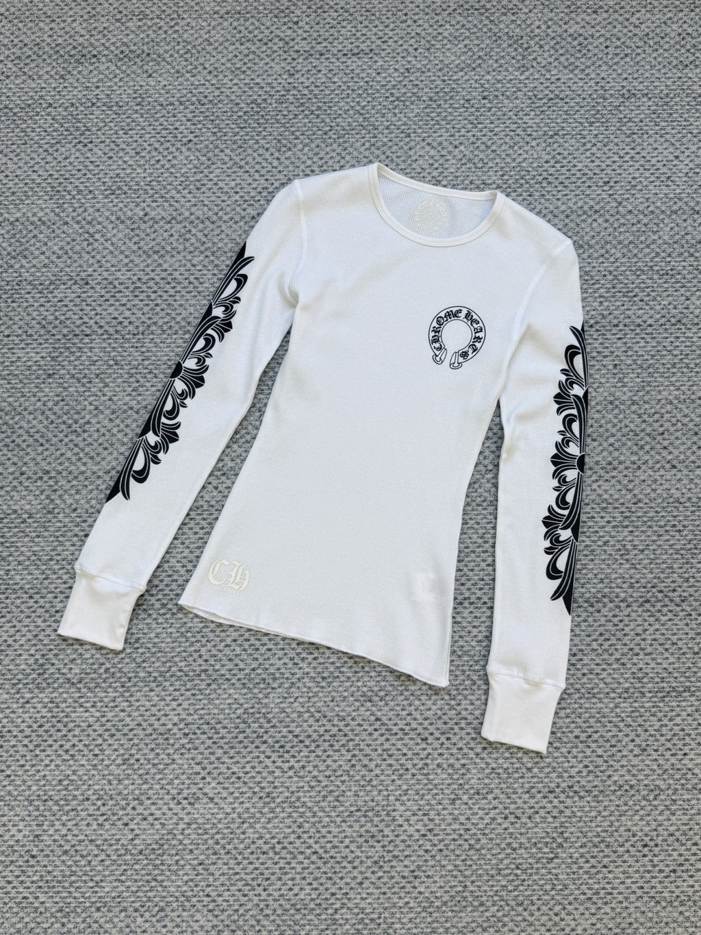 Chrome Hearts waffle horseshoe print long-sleeved T-shirt