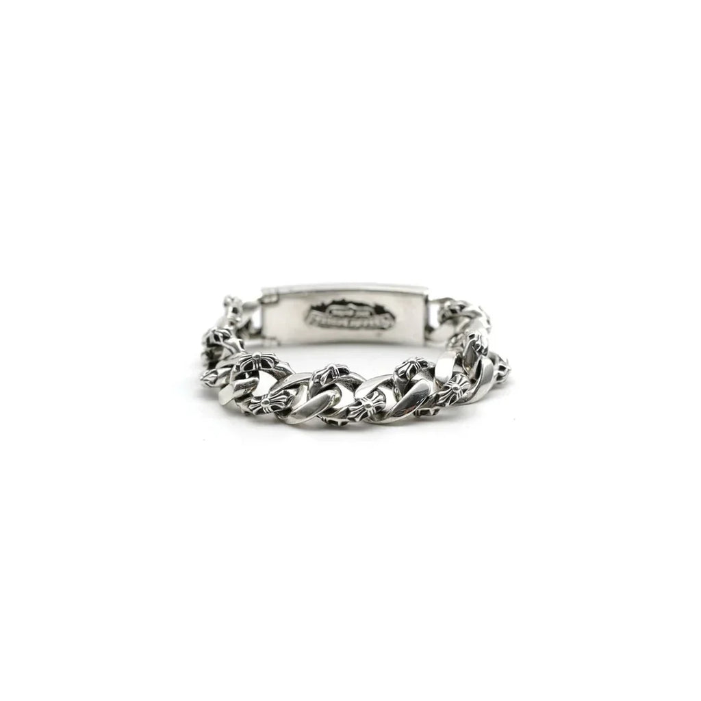 Chrome Hearts Silver Cross Link Cuban Bracelet